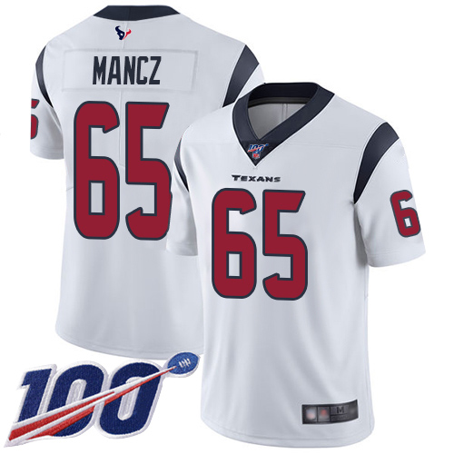 Houston Texans Limited White Men Greg Mancz Road Jersey NFL Football #65 100th Season Vapor Untouchable->houston texans->NFL Jersey